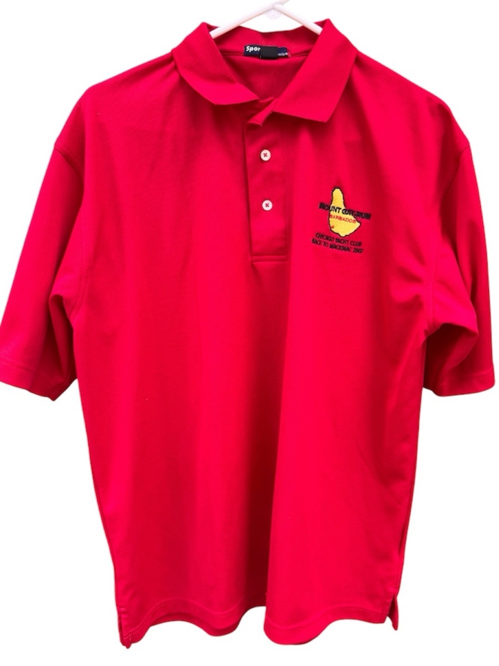 Chicago Yacht Club Race to Mackinac 2007 Mount Gay Rum Commemorative Red Polo